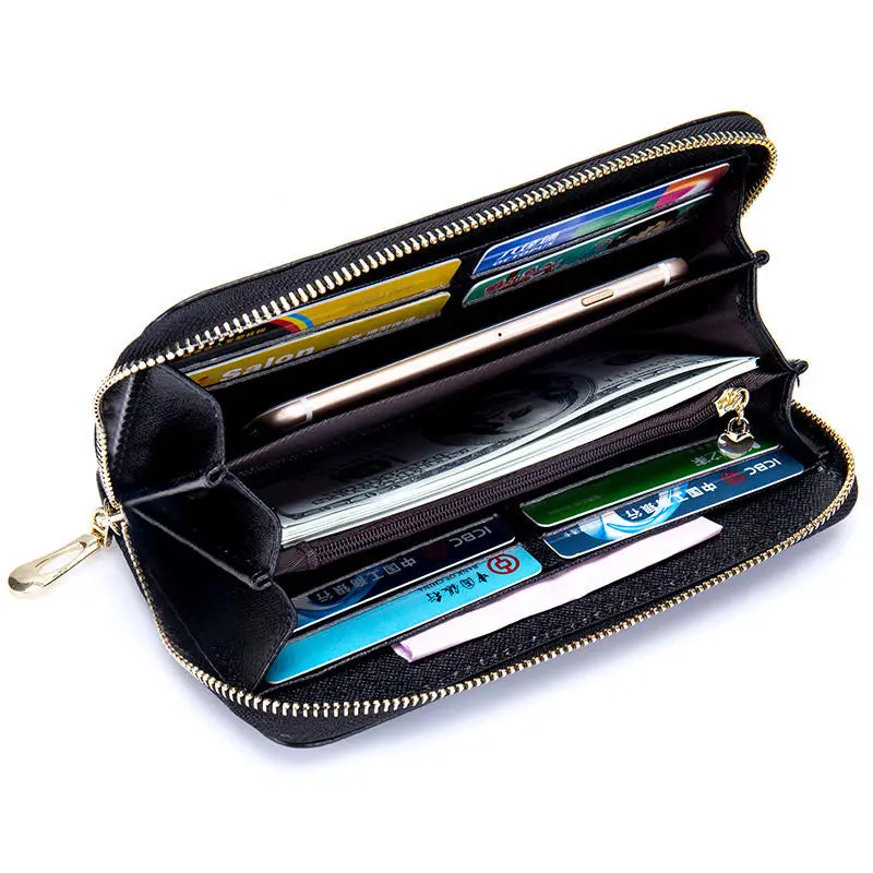 Vintage Clutch Bags Long Wallets Women's Leather Wallets Hollow Out