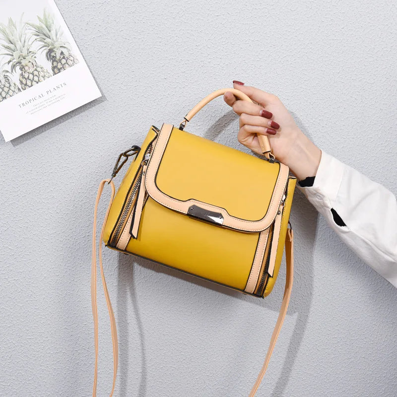 Arrive Women's Shoulder Bags High Pu Leather Handbags Girls Patchwork Messenger