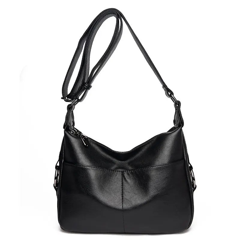 Red Crossbody Messenger Bag Soft Leather Casual Shoulder Bag