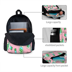 Ranch Salad Dressing Bottle Pink Backpack Men's Women's Bags