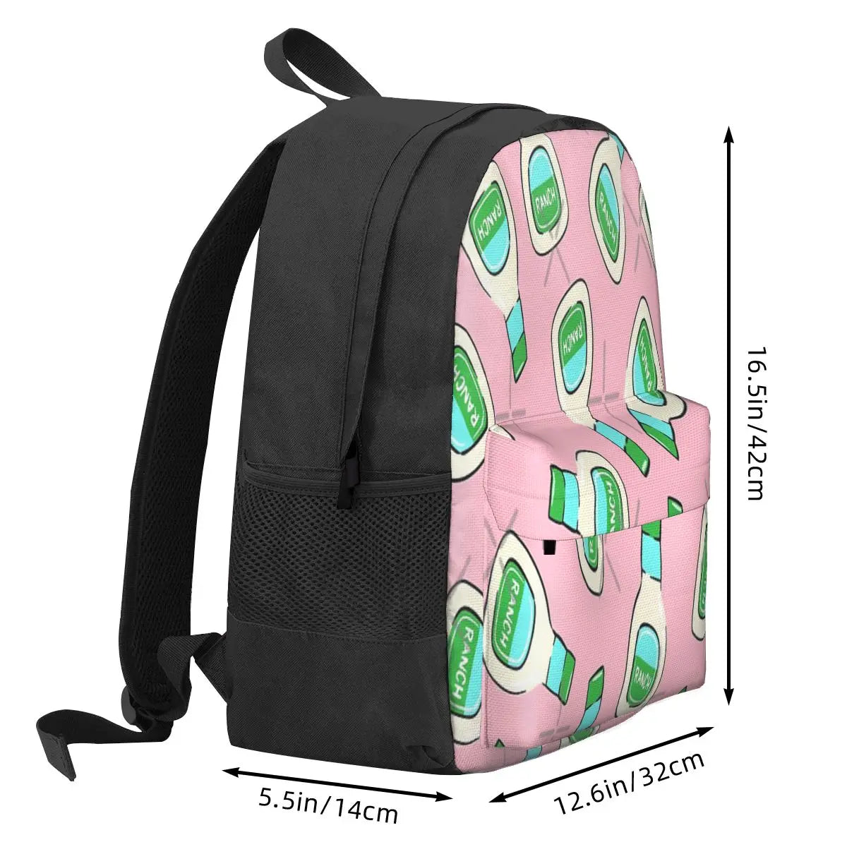 Ranch Salad Dressing Bottle Pink Backpack Men's Women's Bags