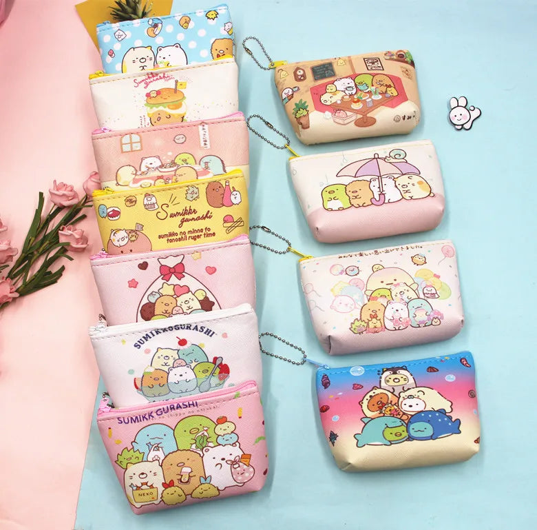 3PCS Hello Kitty & Sumikkogurashi Coin Purse & Keychains Set