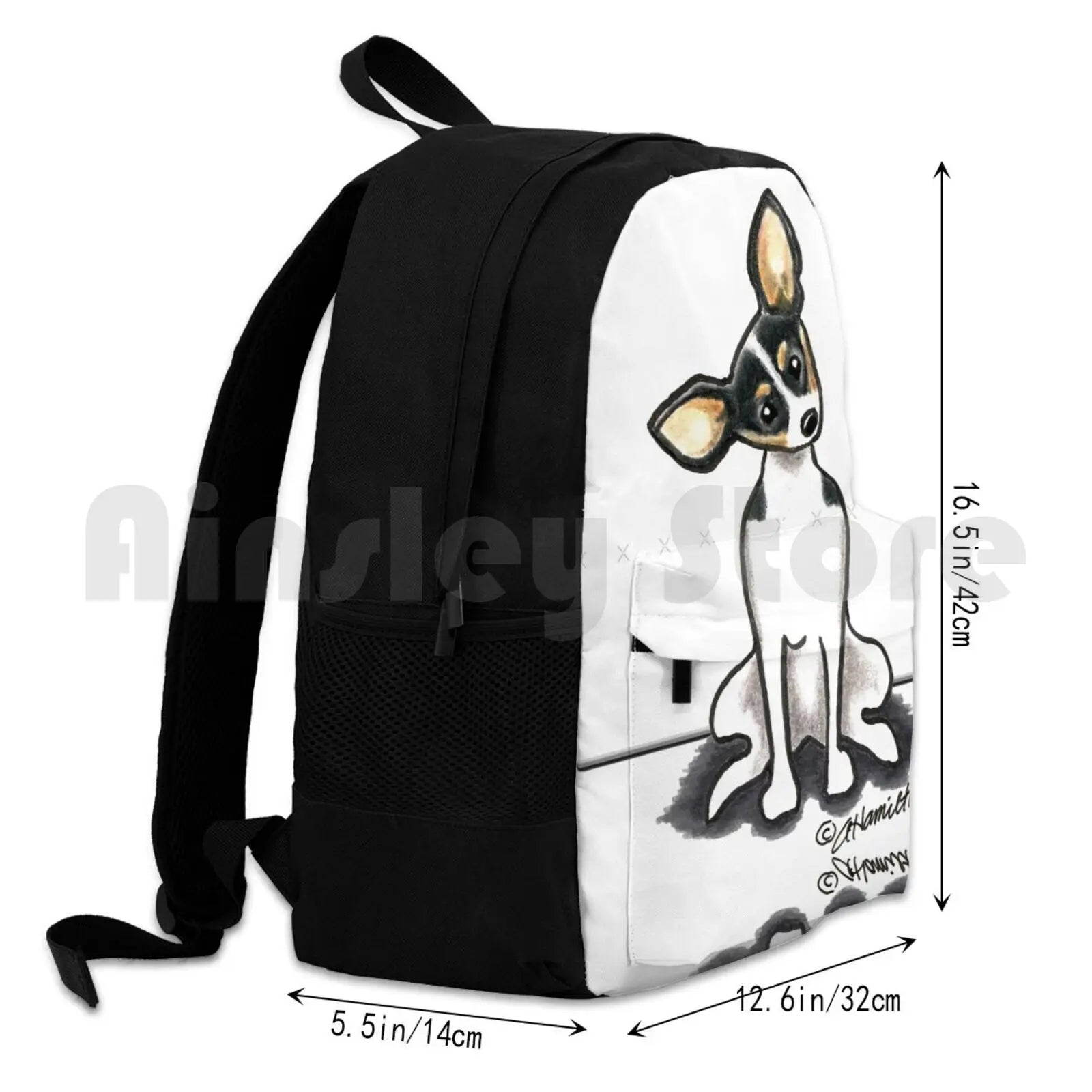 Rat Terrier Sit Pretty Hiking Backpack Waterproof Camping