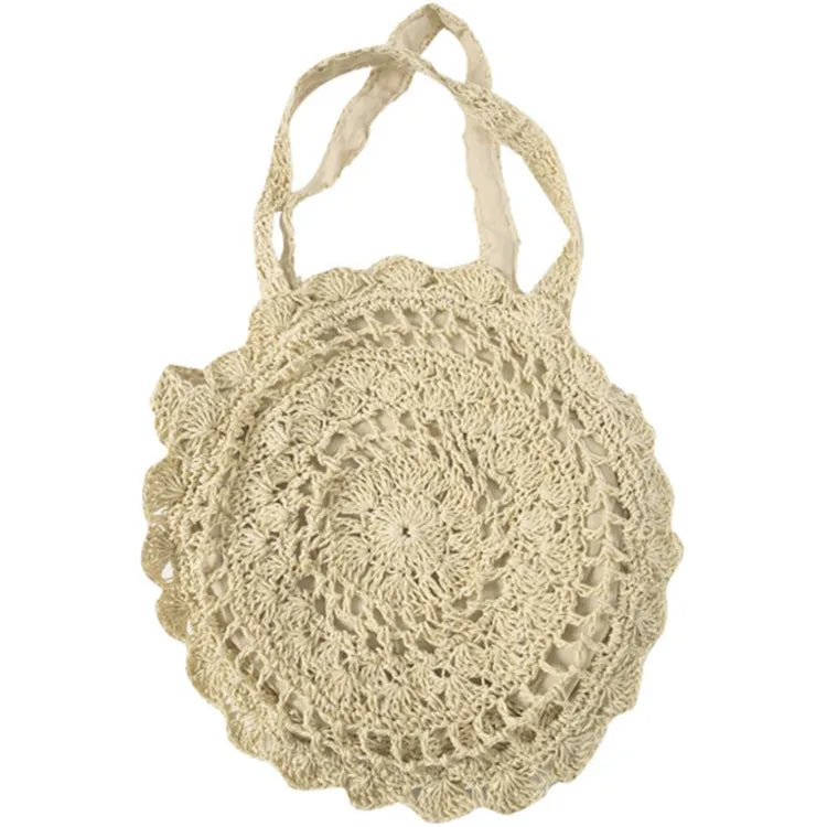Rattan Tote Bag Sun Flower Lady Shoulder Bag