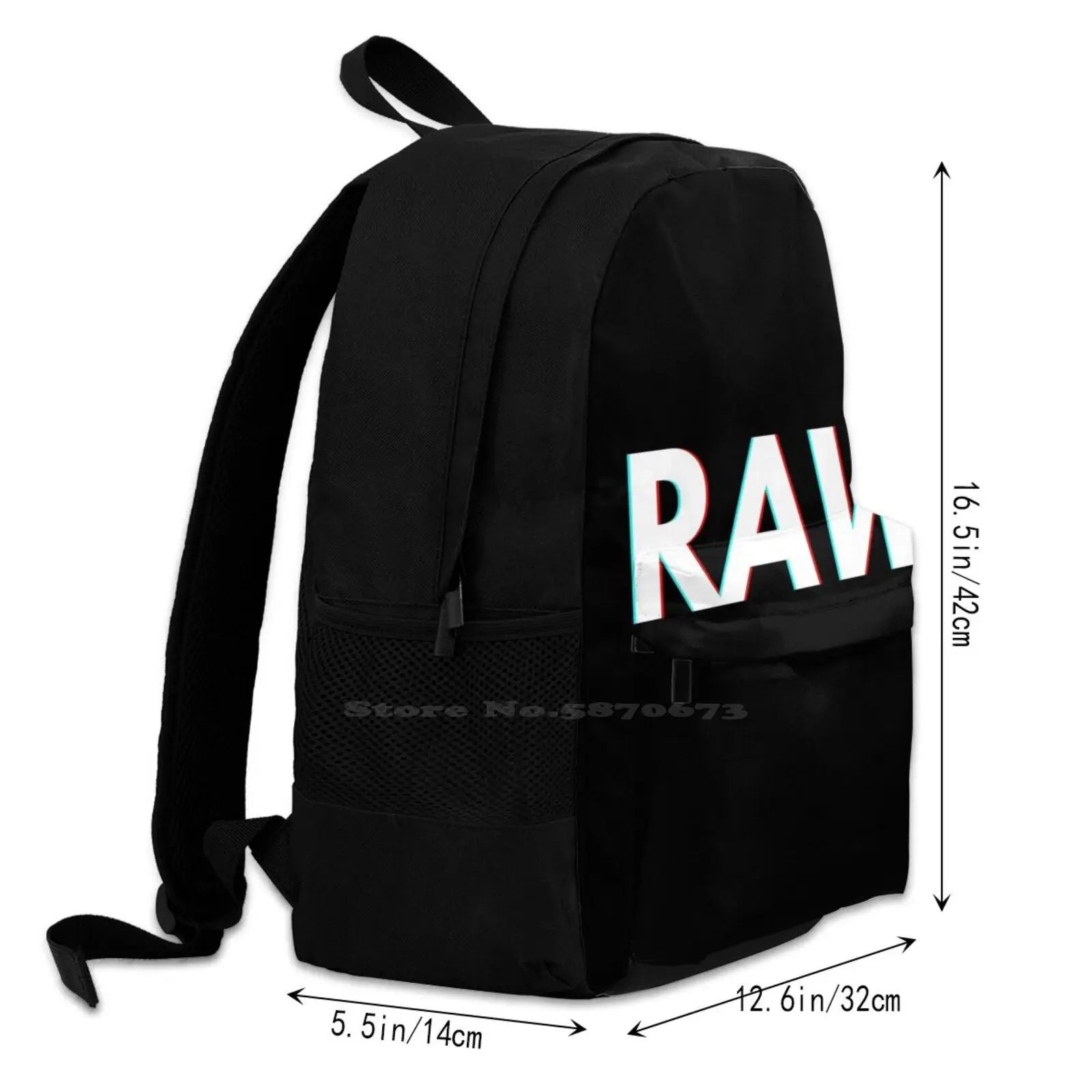 Raw Retro Backpack Laptop 15 Inch Fun Design Big Capacity