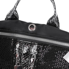 Shining Sequin Backpack Girls Multifunction Travel Bag Bling Mesh Rucksack
