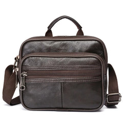 Cowhide Leather Messenger Bag Men Small Casual Shoulder Crossbody