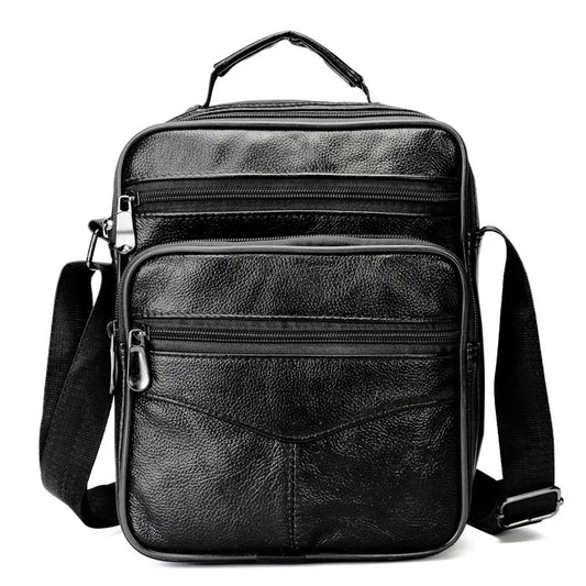 Cowhide Leather Messenger Bag Men Small Casual Shoulder Crossbody