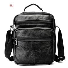 Cowhide Leather Messenger Bag Men Small Casual Shoulder Crossbody