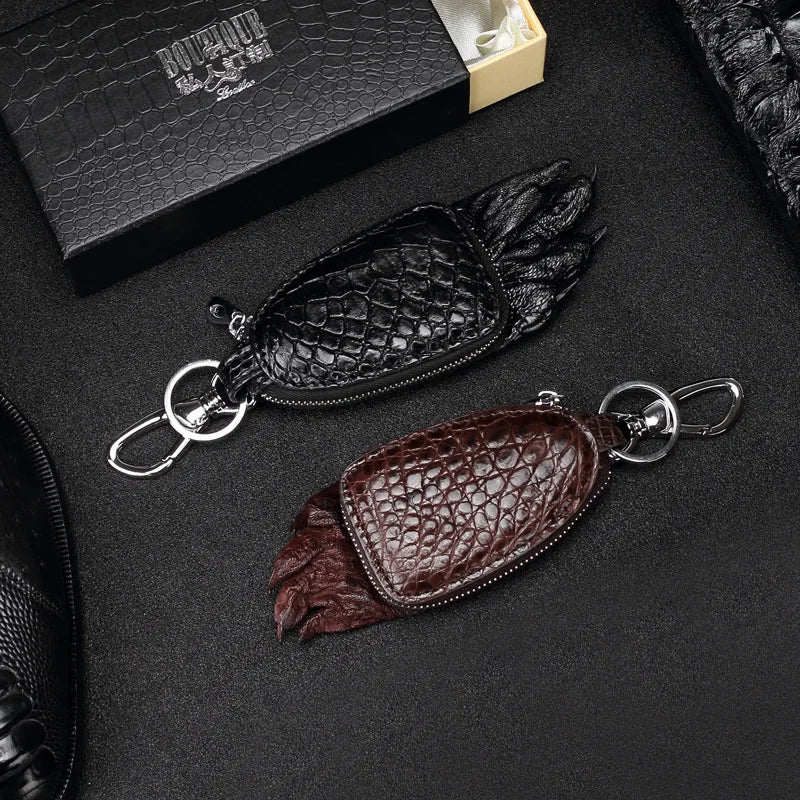 Genuine Crocodile Leather Key Bag with Claw Key Ring
