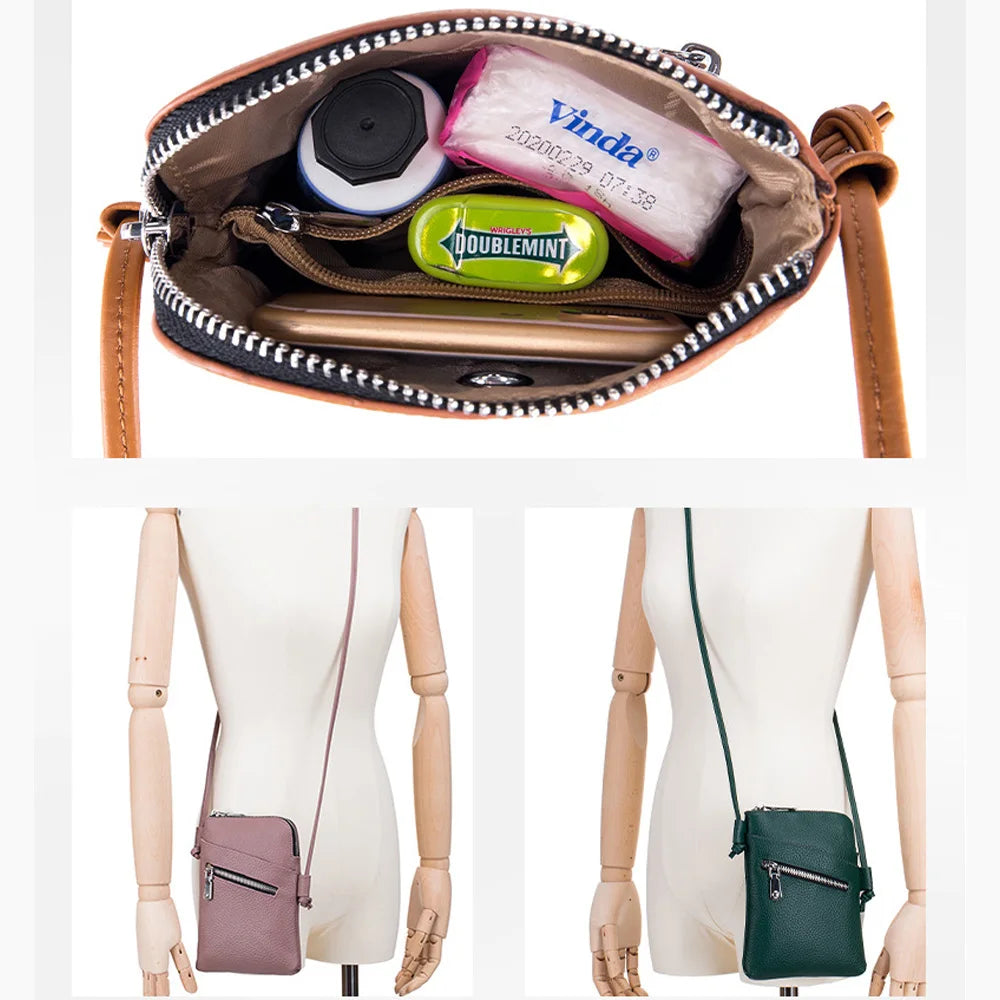 Real Leather Women Shoulder Crossbody Bags Small Handbag Ladies