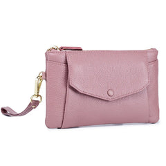 Soft Leather Thin Women Clutch Handbag Long Zip Wallet Pouch
