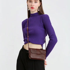 Real Leather Small Bag Women's Wild Mobile Phone Bag Leather Texture