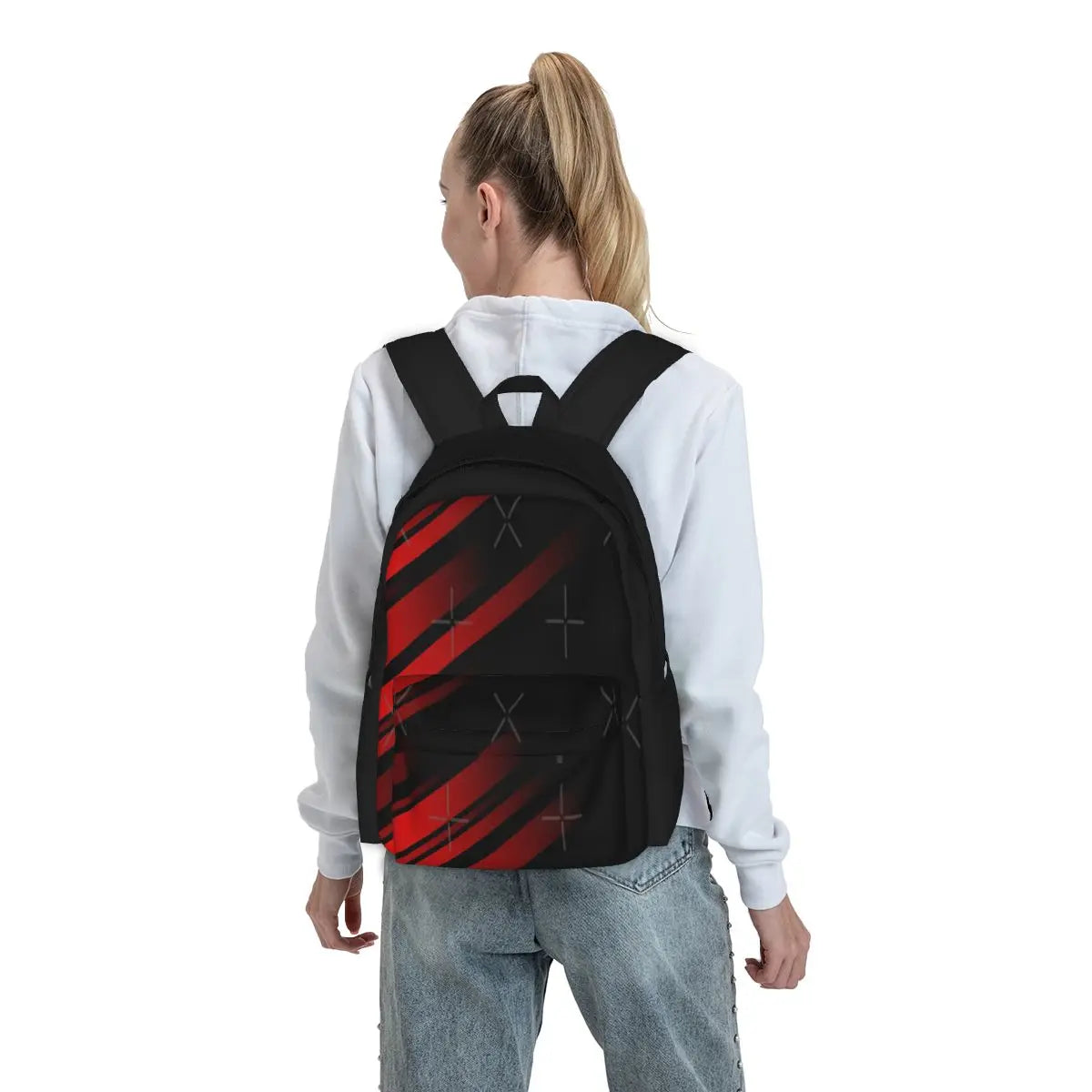 Red And Stripes Minimal Backpacks Men's Backpacks Bags For Women