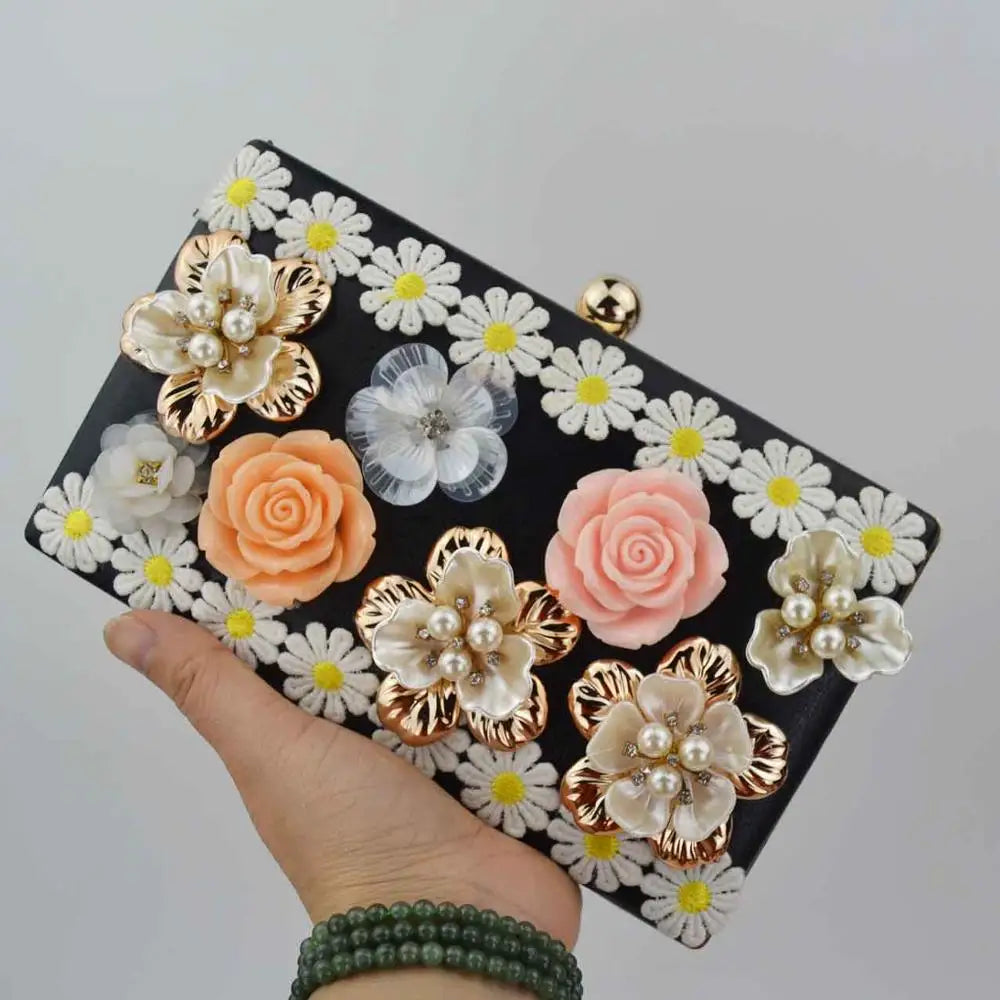 Red Pink Purple Flower Evening Bags Clutches