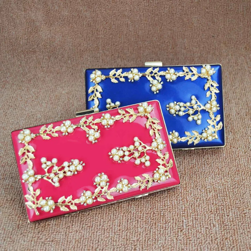 Red Pink Purple Flower Evening Bags Clutches