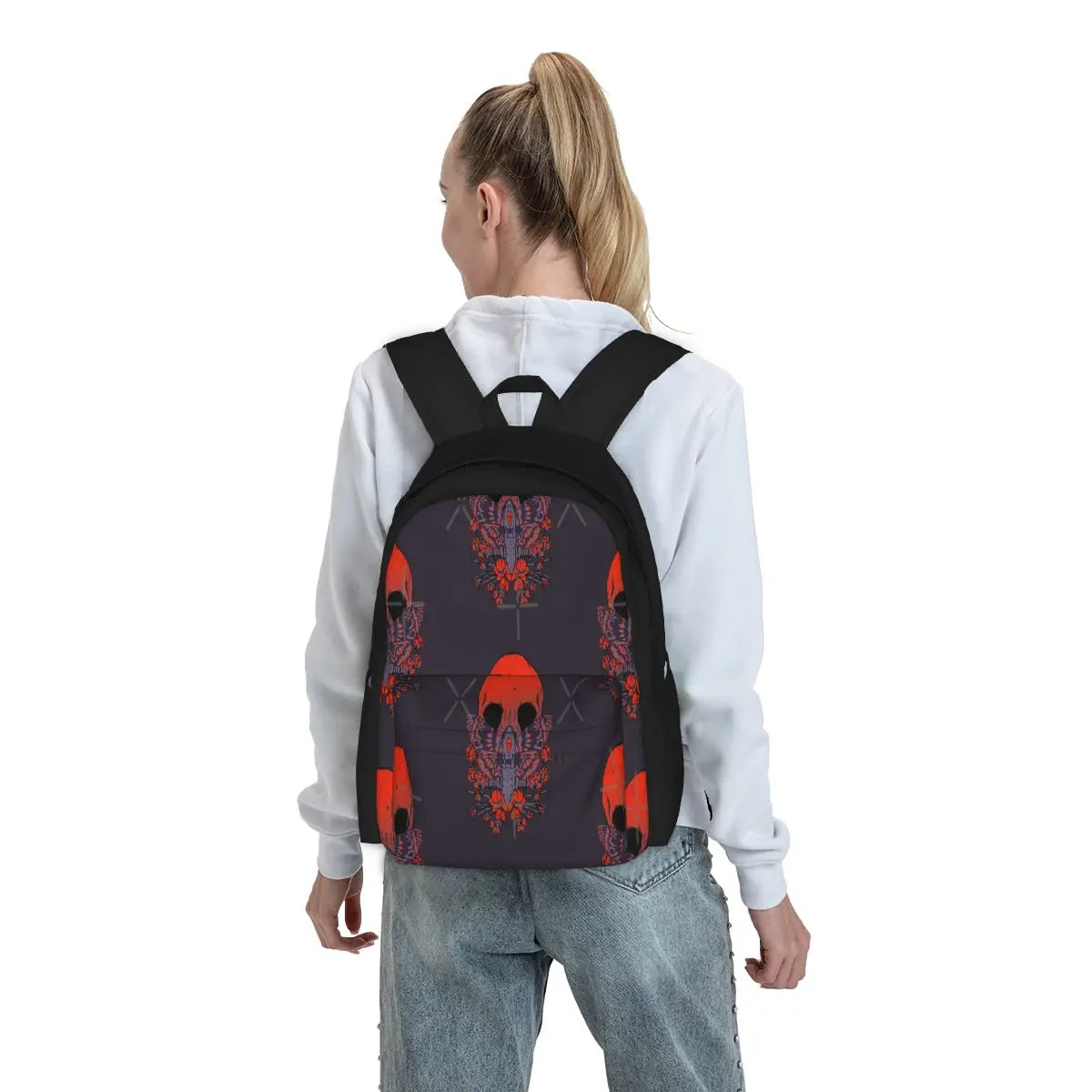Red Death Moth Backpack Men's Women's Girls Man Backpack