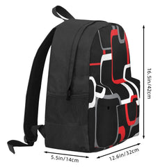 Red Gray Retro Squares Backpacks Men's Backpacks Bags For Women