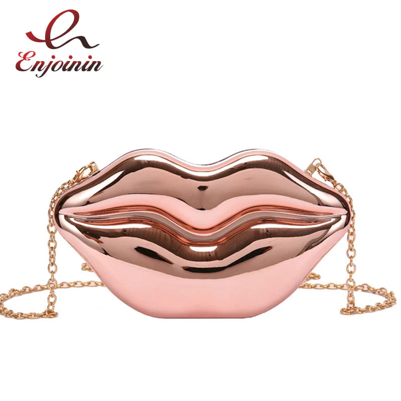 Red Lip Styling Party Clutch Evening Bag for Women