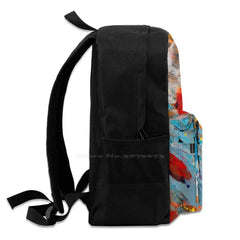 Red N Yellow Reflective Water Satchel Schoolbag Backpack