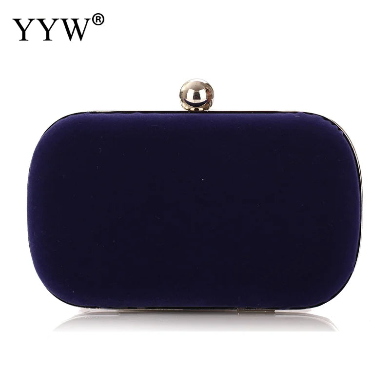 Red Velvet Evening Clutch Bag with Chain Strap for Prom Party Wedding