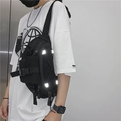 Reflective Waist Bag Unisex Shoulder Crossbody Chest Pack Hip Hop Nylon Fanny Pa