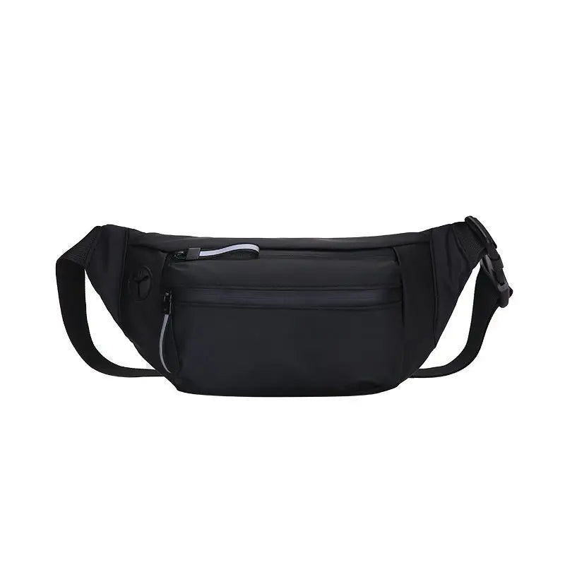Reflective Zipper PU Leather Waist Bag Multifunction Crossbody Safe Chest Bags