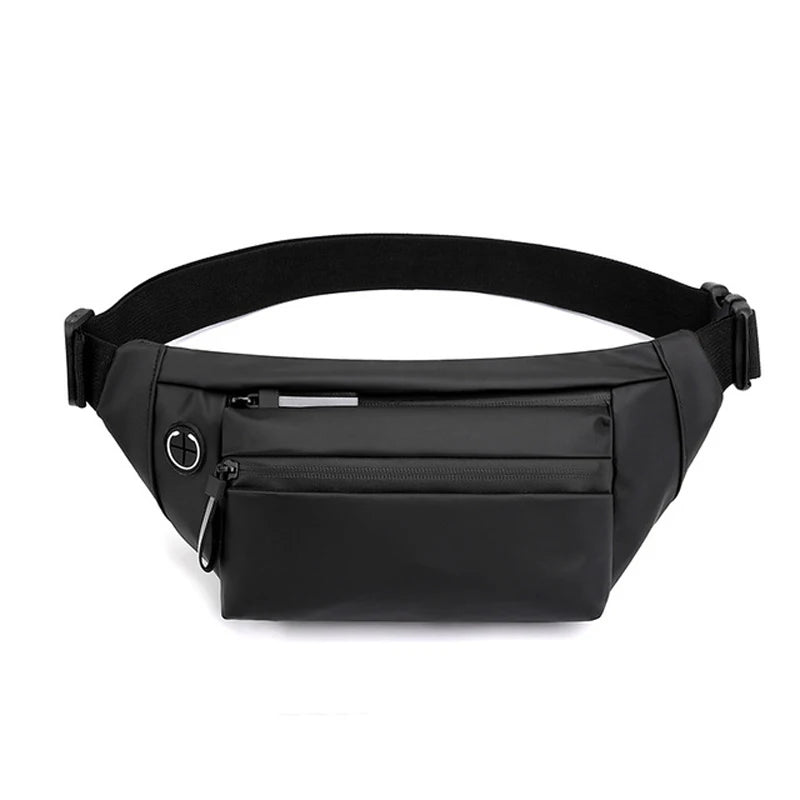 Reflective Zipper PU Leather Waist Bag Multifunction Crossbody Safe Chest Bags