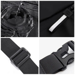 Reflective Zipper PU Leather Waist Bag Multifunction Crossbody Safe Chest Bags