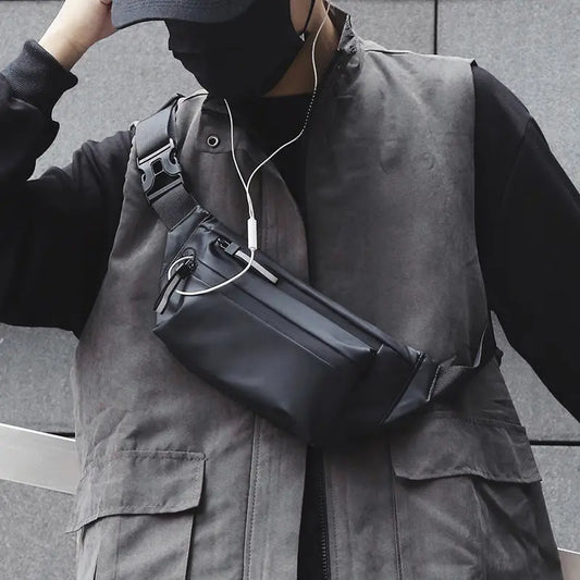 Reflective Zipper Chest Pocket Waterproof Crossbody Bag G200