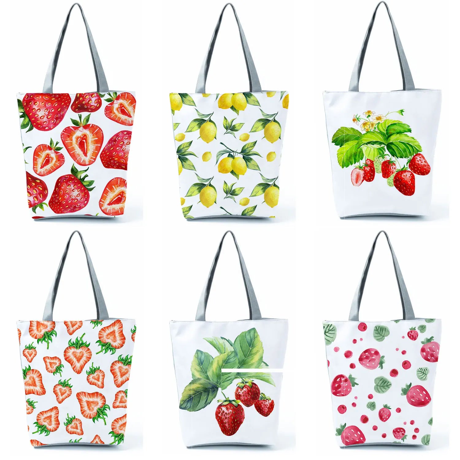 Fruit Shoulder Bag Lemon Print Handbags Portable Storage Bag