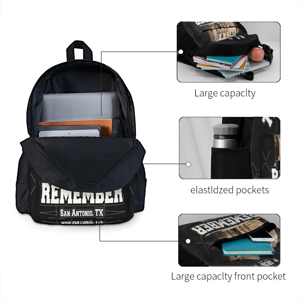 Remember The Alamo San Antonio Texas Backpack