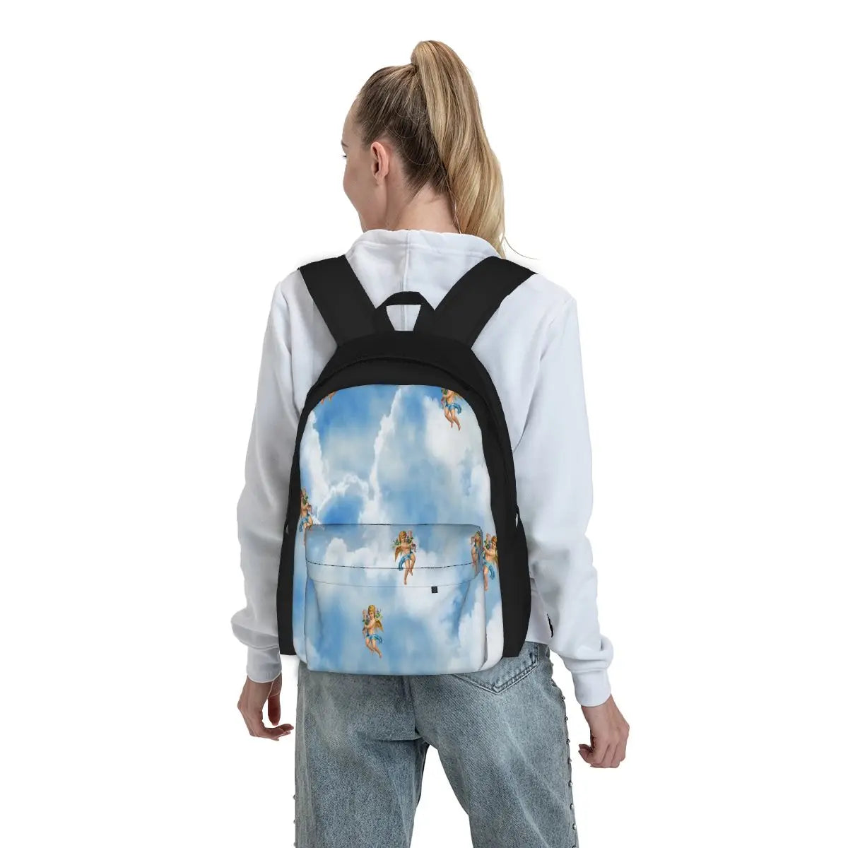Angel Cloud Pattern Backpacks Men's and Women's Recycled School Bag
