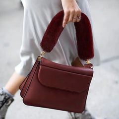 Women Plush Bag Strap Shoulder Handbag Strap Faux Fur Bag Belts