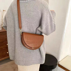 Retro Chains Saddle Bag Flap Shoulder Crossbody Handbag