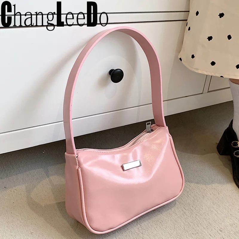Soft Leather Clutch Purse French Shoulder Bags For Woman Armpit Packs