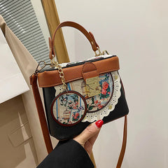 Retro Box Bag Female Style Single Shoulder Bag Messenger Bag