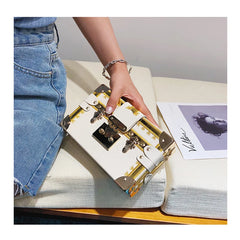 Metal Rivets Shoulder Handbag Retro Box Bags