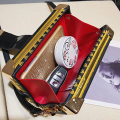 Metal Rivets Shoulder Handbag Retro Box Bags