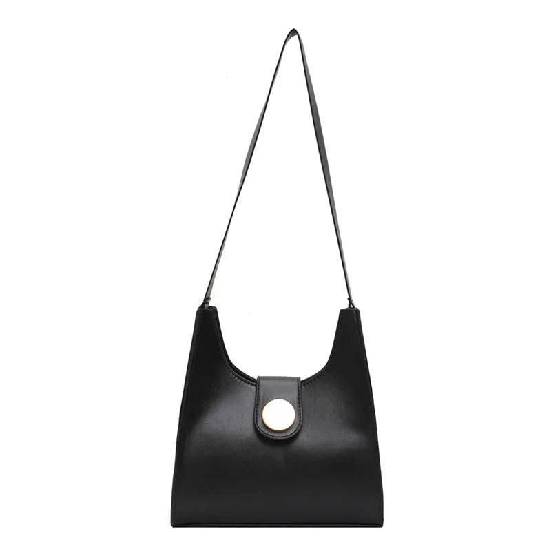 Retro Bucket Bag PU Leather Handbag Large Capacity Shoulder Messenger Bag