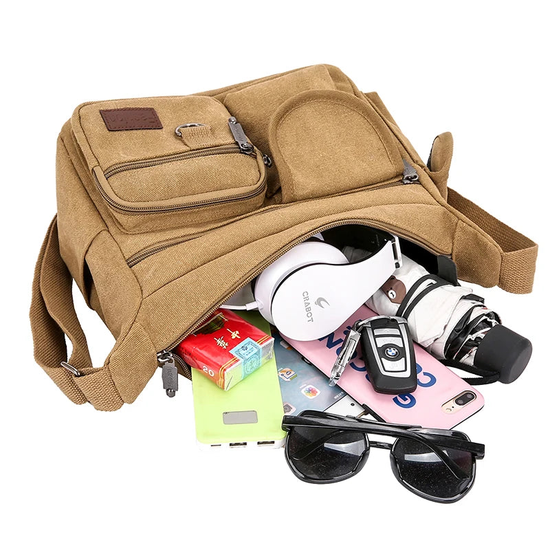 Canvas Backpack Messenger Shoulder Bag