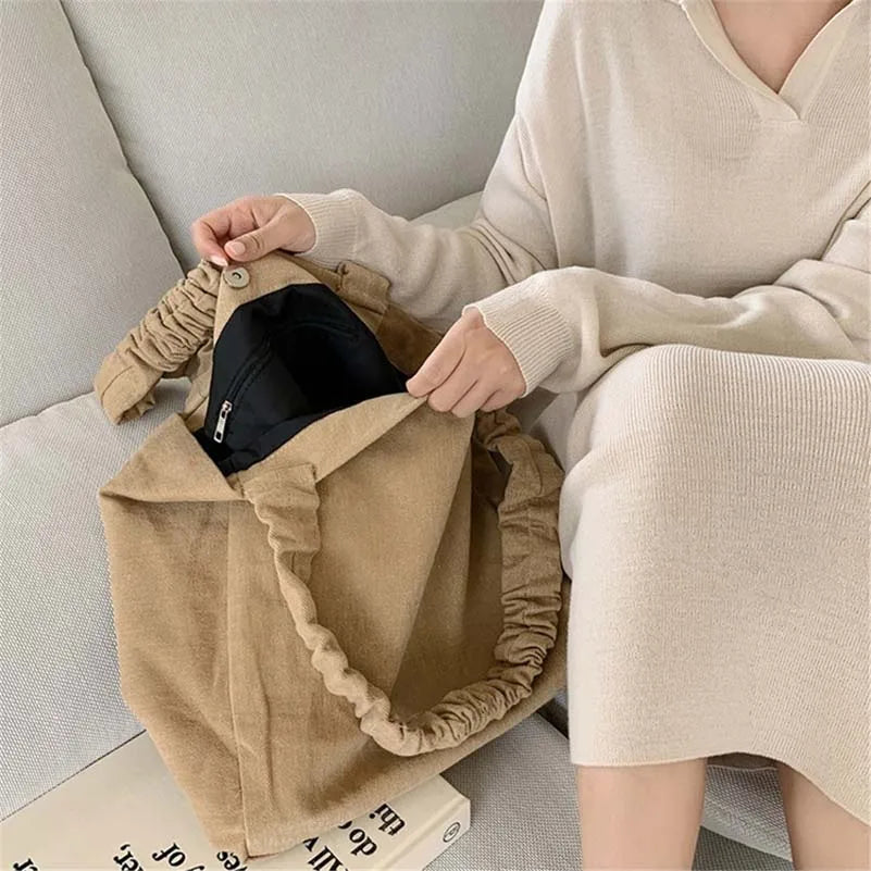 Retro Canvas Women's Tote Bag Large Capacity Lightweight Shoulder Bag