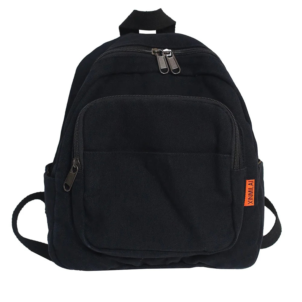 Retro Canvas Women Travel Shoulder Knapsacks Student Solid Large Capacity Rucksa