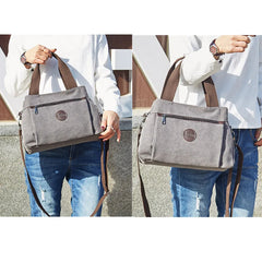 Casual Canvas Shoulder Bag Large Capacity Multi-compartment