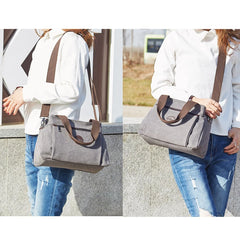 Casual Canvas Women's Shoulder Bag Large Capacity Multi-compartment Bag