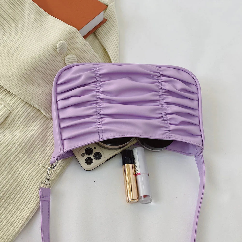 Retro Casual Women's Totes Shoulder Bag Pleated Shopping Bag