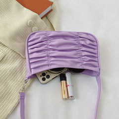 Retro Casual Women's Totes Shoulder Bag Pleated Shopping Bag