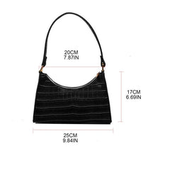 Retro Classic Crocodile Embossed Clutch Handbag Shoulder Bag