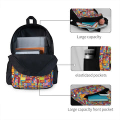 Retro Blocks Backpacks Men's & Women's Bag