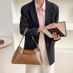Retro Commuter Shoulder Bags High Soft Pu Leather Women U